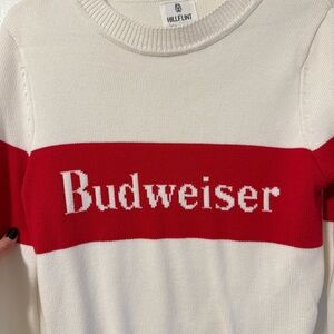 Hillflint Budweiser Red and White Sweater - SIZE S